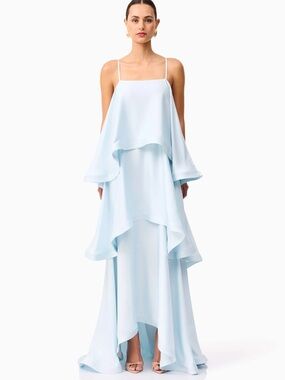 Elliatt Pale Blue Layered Maxi Gown